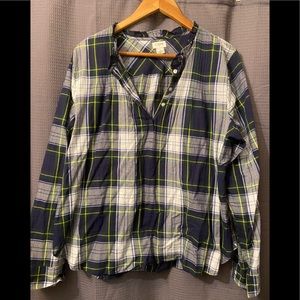 J.crew Ruffleneck plaid popover size 14